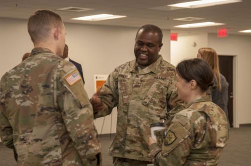 Maj. Cedric Sherard Jr., Assistant Project Manager of DCO Tools, attended the Assumption of Responsibility ceremony in support of Joe Kobsar, Director, Allied Cyber Technologies.